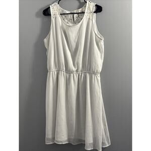 Loft White Polka Dot Dress Size 14